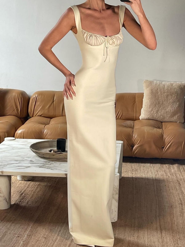 White Strapless Bust Maxi Dress