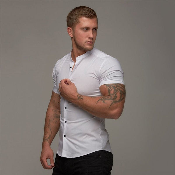 Men’s Summer Fitness Shirt — Cotton, Short Sleeve, Breathable & Casual