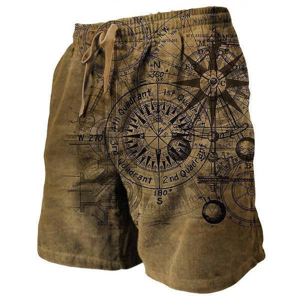 3D Print Plaid Beach Shorts for Men — Loose, Casual, Hawaiian Style