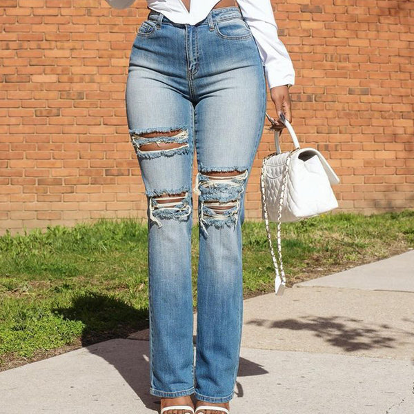 Euro-American Women's Stretch Denim Trousers