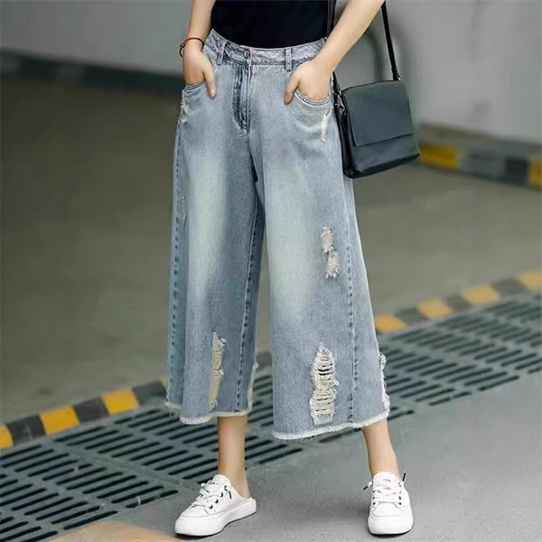 High-Waist Nostalgic Loose Wide-Leg Pants